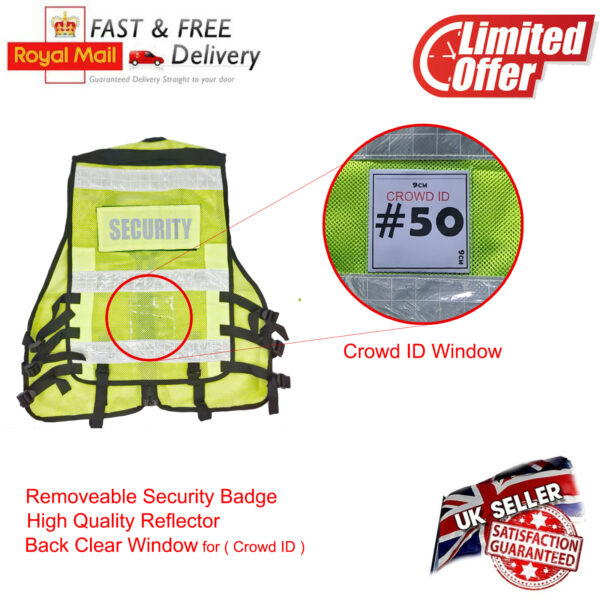 Image Suggestion: Include an image of the Security Hi-Vis Mesh Vest with the following alt text: Alt Text: "Security hi-vis mesh vest for enhanced visibility and safety in high-risk environments."